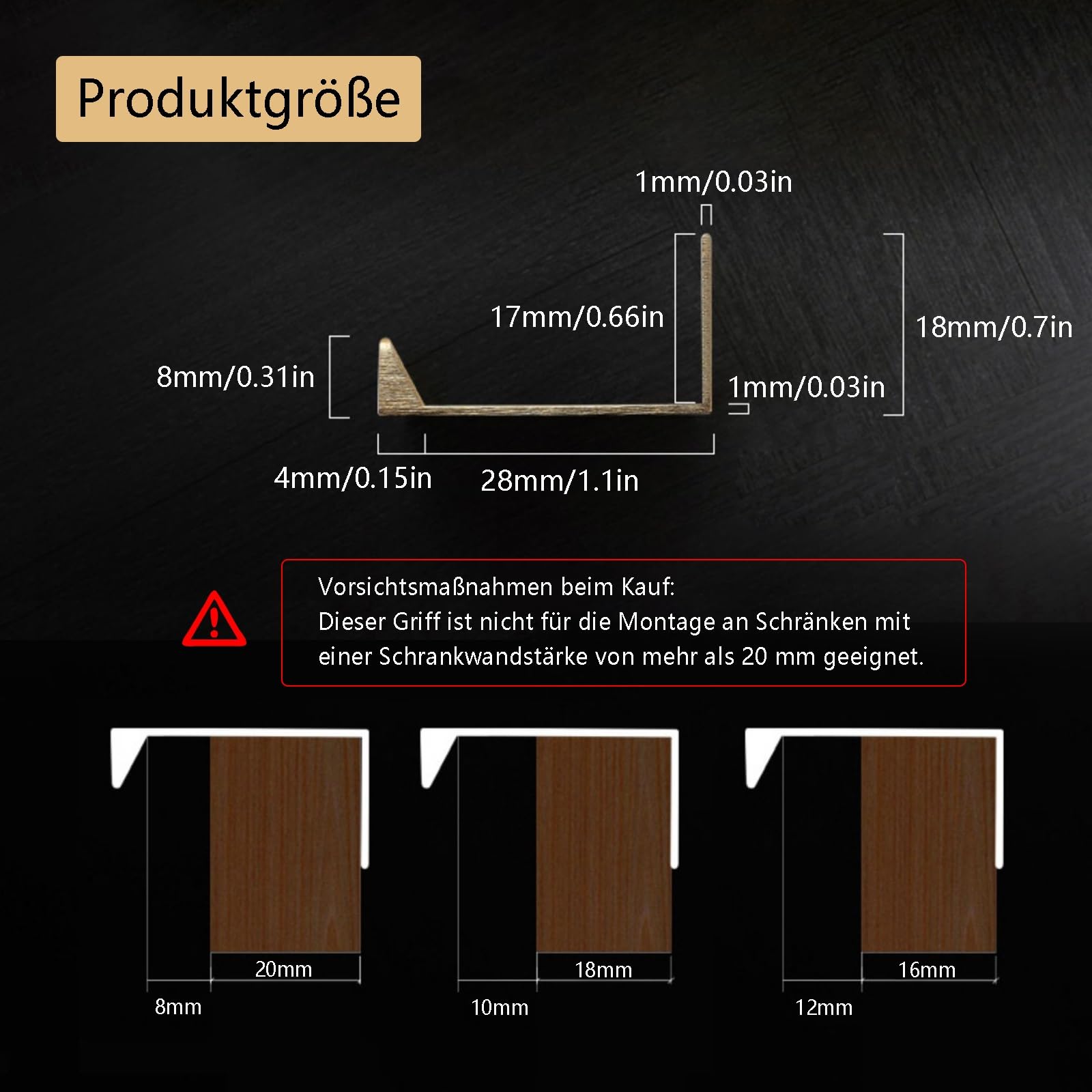 Griffe Für Küchenfronten 3er Set L:20/30/40/50/60/80/100/120cm Möbelgriffe Aluminium Türgriff Schrank Schrank Türgriffe Für Innen Und Außentüren Ideal Für Modernes Wohnen(Schwarz,L:120CM)
