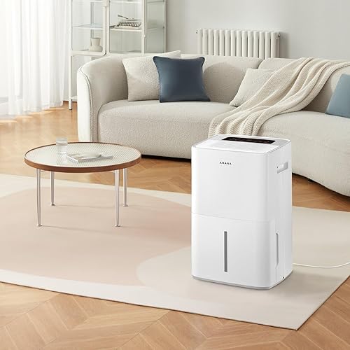 Miniatura 3 de Amana Deshumidificador portátil de 50 pintas con bomba para sótano, garaje, sala de estar, ático, 115 V, con apagado automático y temporizador,