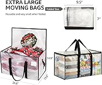 Vista 3 de Moving Bags Heavy Duty Extra Large, Alternative for Moving Boxes & Moving Supplies,Clear Storage Bins with Lids, Plastic Packing Tote, Storage Bags