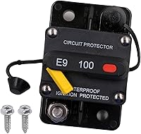 Vista 49 de E9 50 Amp Disyuntor con diseño de interruptor empotrado Protección IP67 impermeable DC 12V-72V 50A Reinicio manual UL montaje en superficie