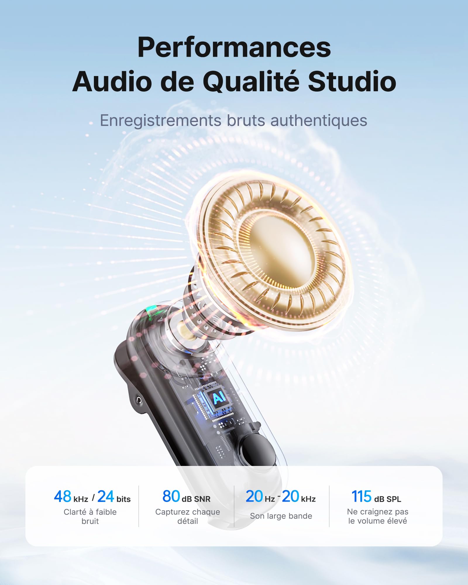 BOYA Magic Microphone sans Fil (Support Non Inclus), à Clip, à Main, de Bureau, Micro Cravate avec Prise USB-C, Micro sans Fil pour iPhone 15/16, Mini Microphone Lavalier pour Streaming, Vlogging