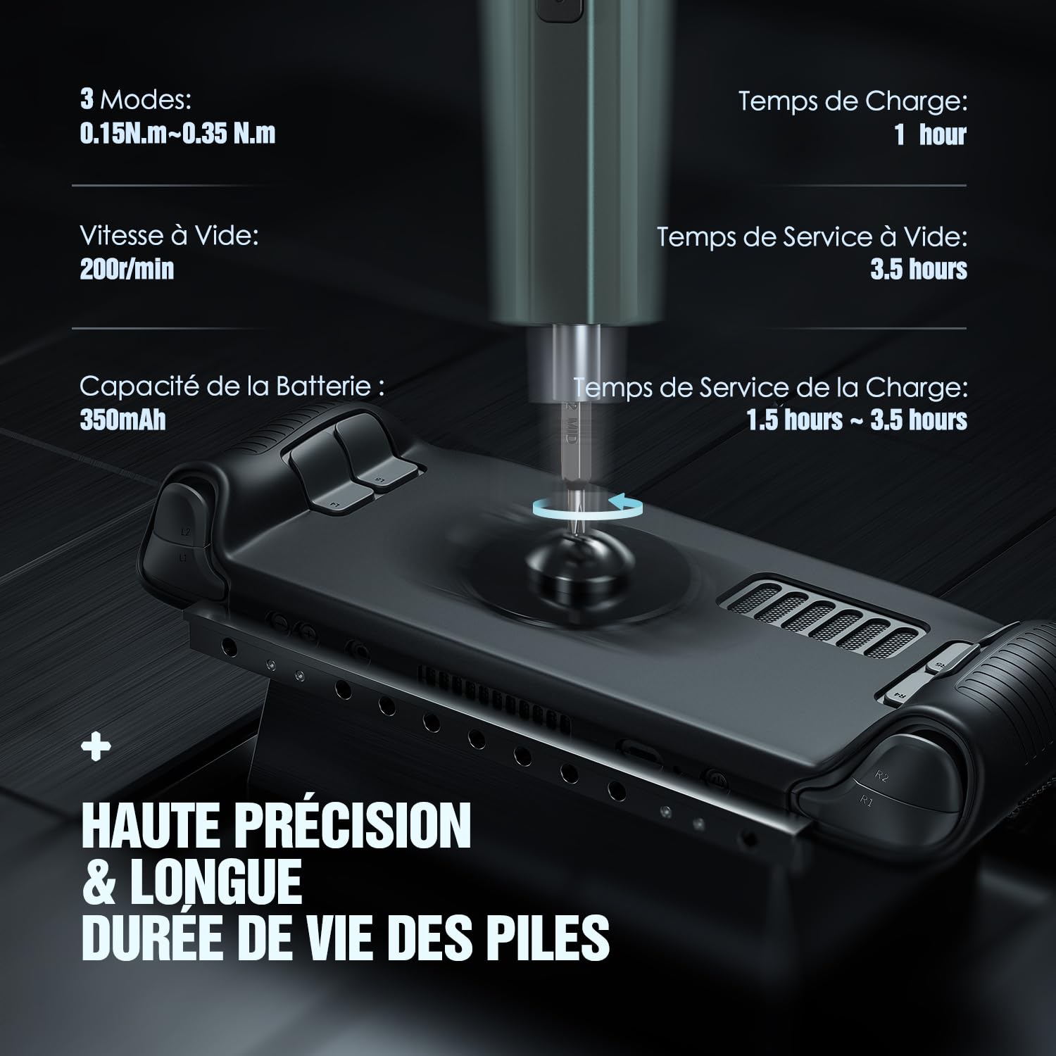Hancaner Tournevis Électrique sans Fil 82 en 1 avec 3 Éclairages LED, Tournevis Électricien avec 64 Embouts Magnétiques, Tournevis de Précision Sans Fil Rechargeable 200 RPM pour Téléphone, Caméra