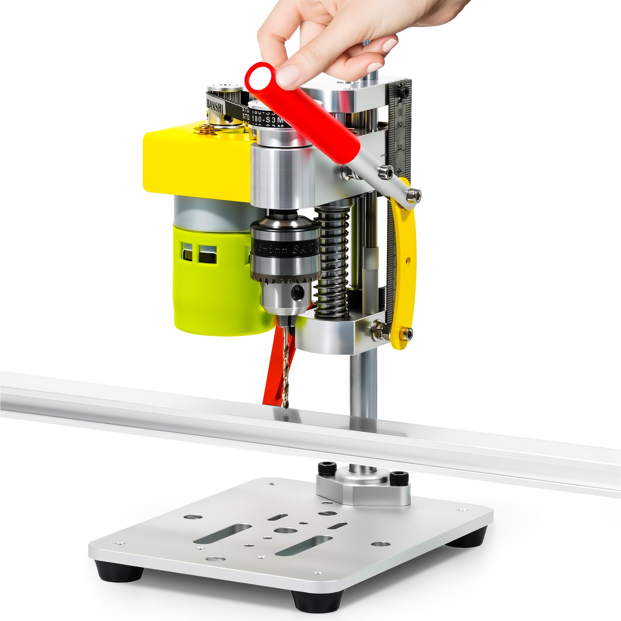 Electric Mini Bench Top Drill Press, 7 Speed Drilling Machine w/ B10 Chuck for 0.6-6mm Bits, Mefape DIY Metal Woodworking Jewelry Drill Tool