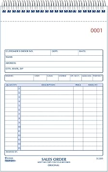 Rediform Sales Order Book, Wirebound, Numbered, 5.5 x 7.875 inches, 50 Duplicates 5L320S
