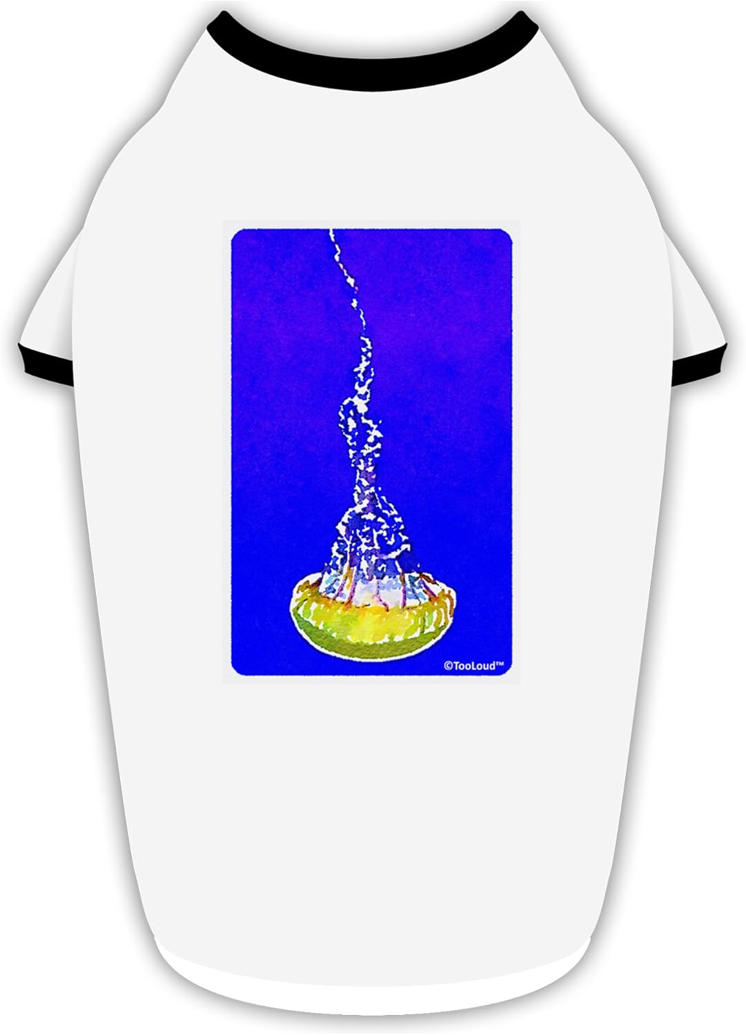 TOOLOUD Solo Jellyfish Watercolor Cotton Dog Shirt White with Black Large