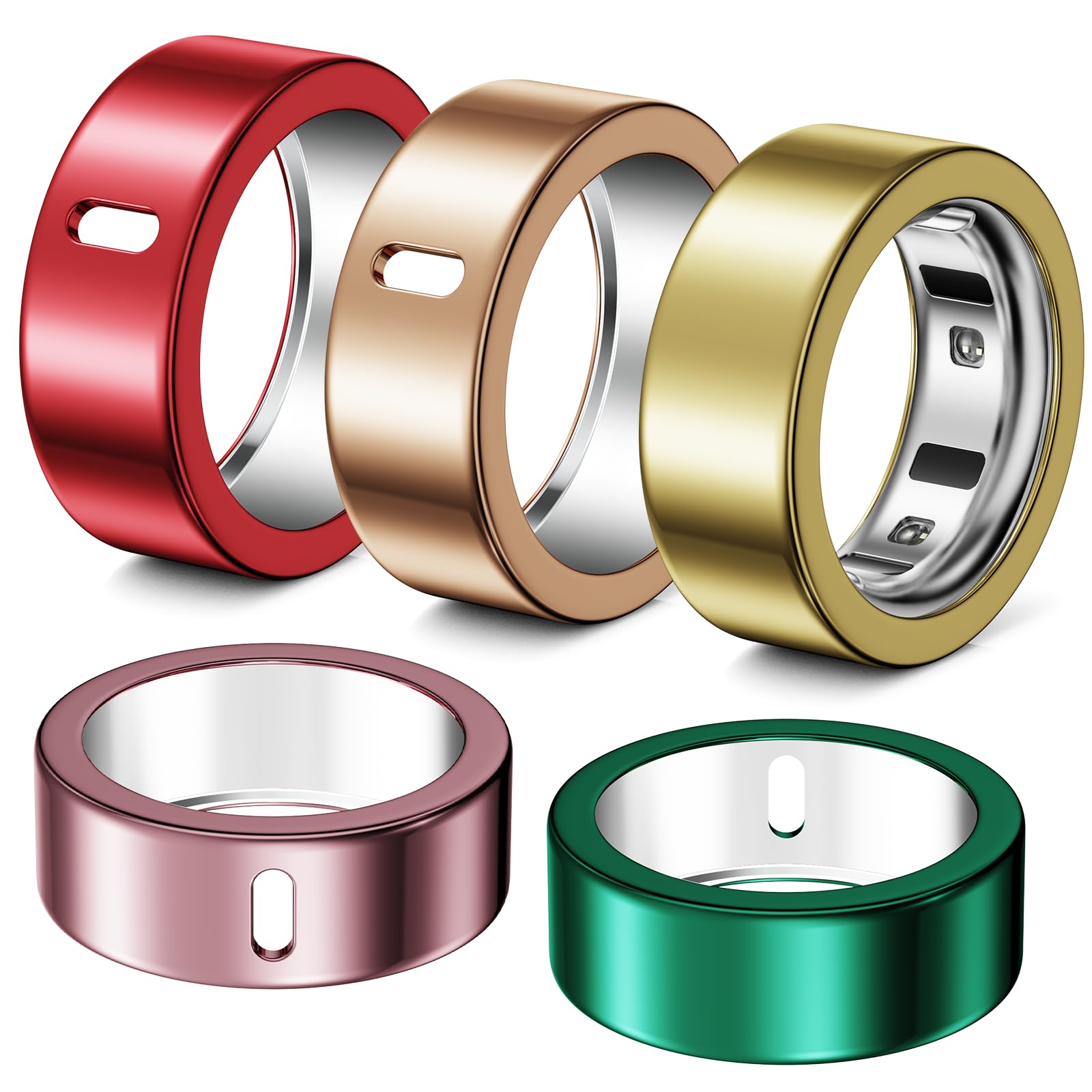Hexasider 5 Stück Ringe Cover Kompatibel mit Oura Ring Gen 4/Gen 3 Horizon/Heritage Schutzhülle, Abriebfestes TPU Case für Oura Ring Protector Zubehör