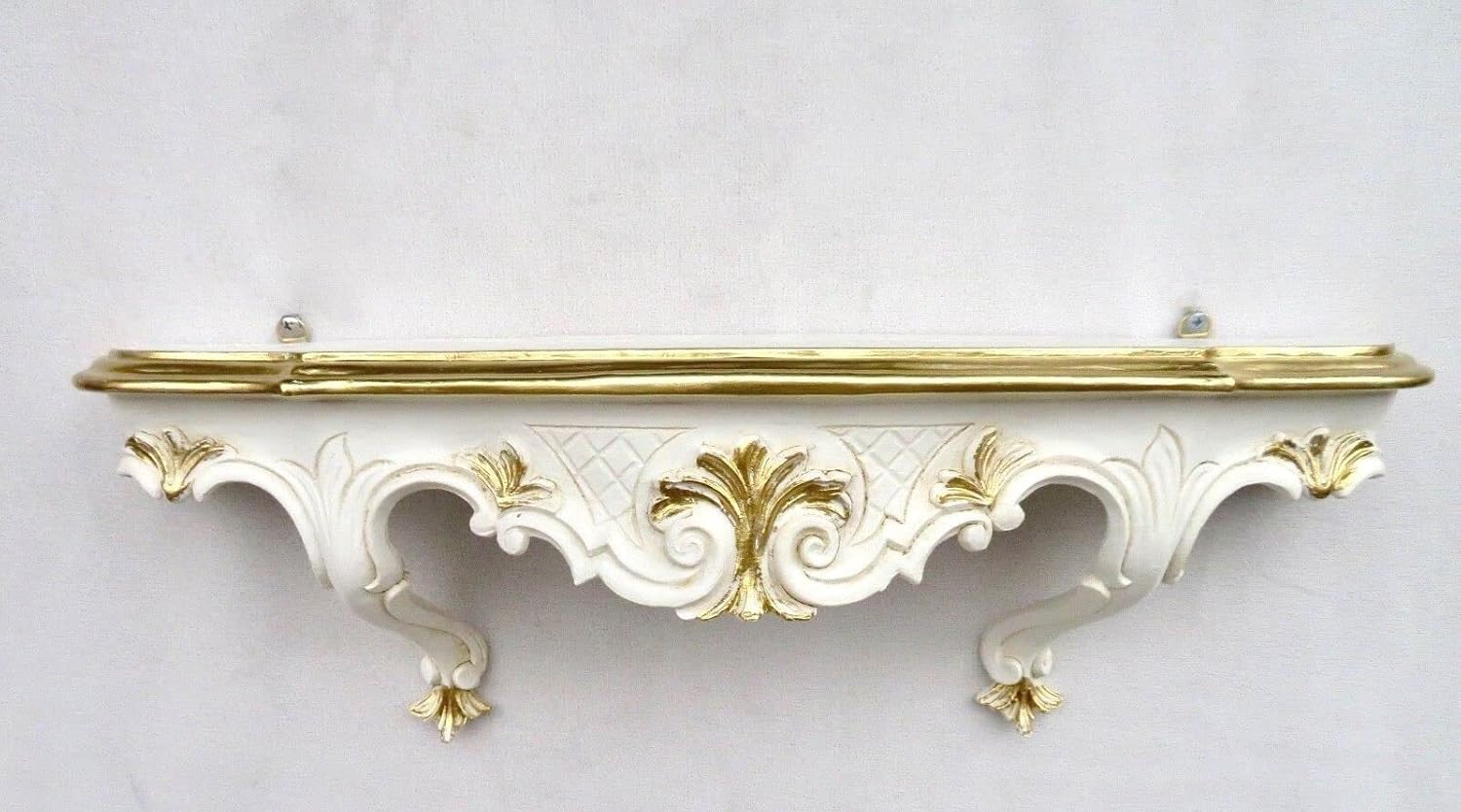 Console Murale Style Baroque – Argent – Repro 38x20x15,5 Cm – Neuve, Fabriquée En Italie