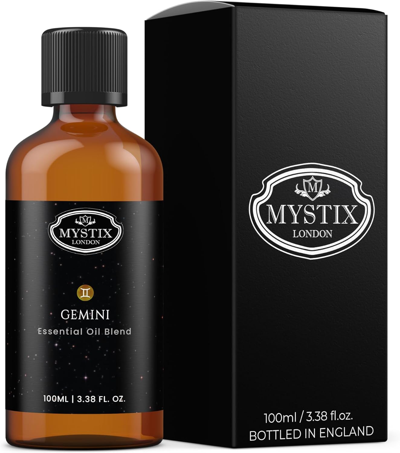 Mystix London | Gemini Zodiac Sign Astrology Essential Oil Blend 10ml | Citrus Bergamia & Ocimum Basilicum | Bright Uplifting Aroma for Balance & Clarity