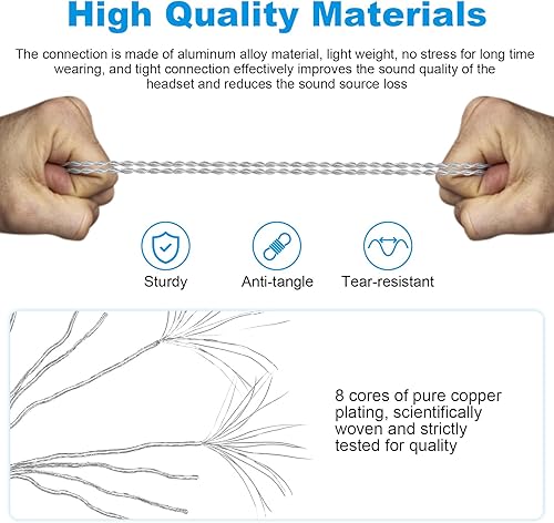 Miniatura 5 de Cable SE215 con micrófono compatible con auriculares Shure SE215, SE215 PRO, SE315, SE425, SE535, SE846, AONIC 4, AONIC 5 auriculares, cable MMCX de