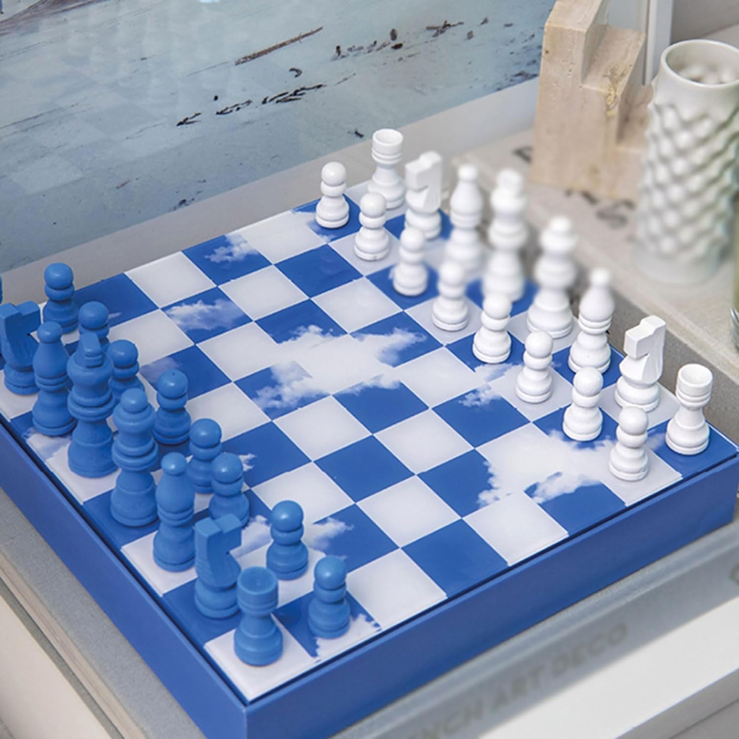 MRKU Set di Scacchi in Legno International Chess Set di Scacchi da torneo Professionale con Slot per riporre Gli Scacchi da Viaggio Scacchiera da Tavolo Gioco di Scacchi Regali