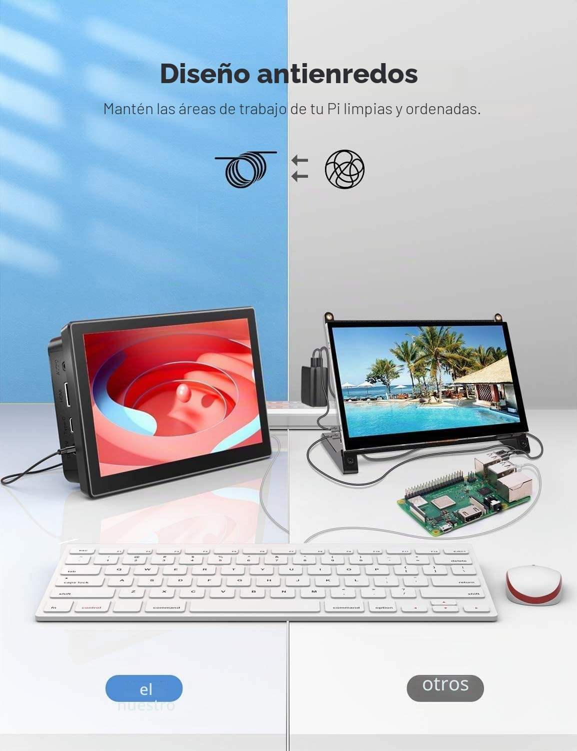 EVICIV 10,1" Monitor Portatil Táctil para Raspberry Pi 1920x1200 125% sRGB