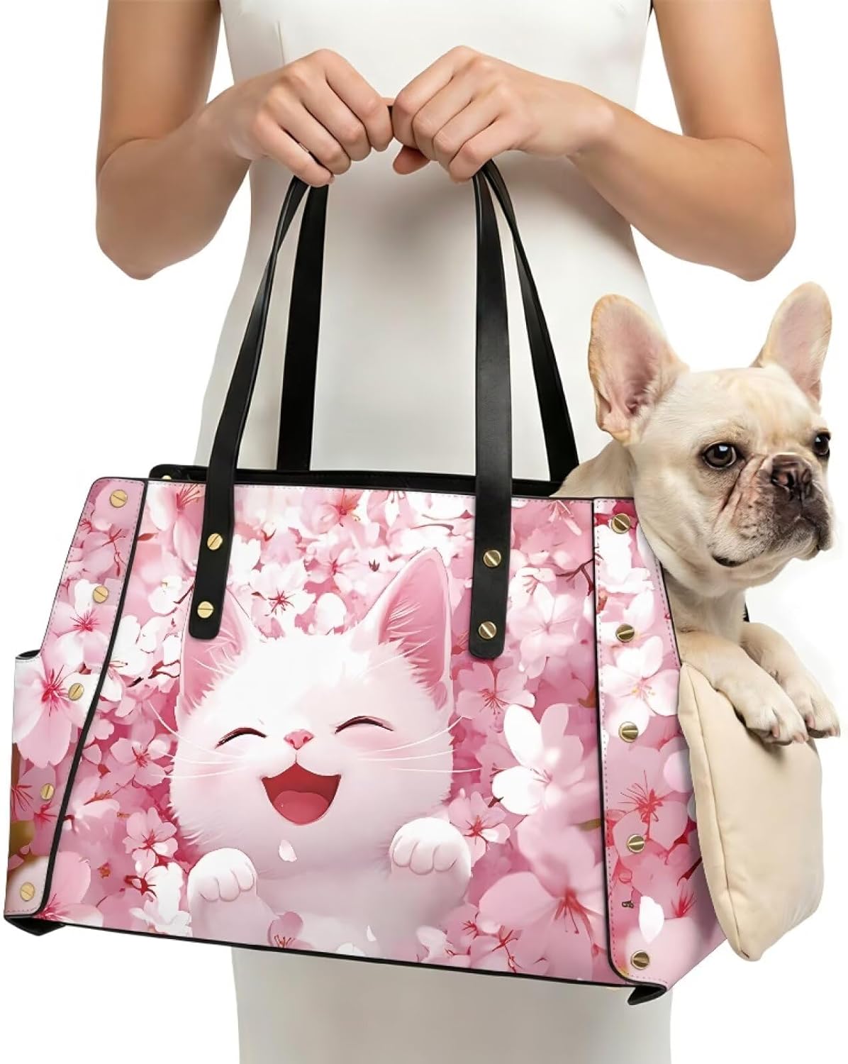 Cat Dog Purse Carrier for Small Dogs Lightweight Dogs and Puppies Tote Bag Carrier Cat Rabbit Purse Small Animal Outdoor Function Handbag Gifts for Pet Lovers
