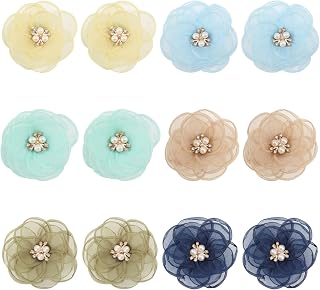 CHGCRAFT Pearl Flower Dog Collar Accessories Pet Collar 3D Polyester Flower with Plastic Imitation Pearl and Rhinestone for Decoration