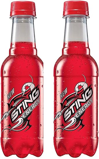Sting Energy Drink 500ml Bottle | Carbonated Energy Beverage | Fizzy Soft Drink | Ready to Drink Soda | Refreshing Flavoured Energy Drink | Large Single Serve Bottle Pack of 2