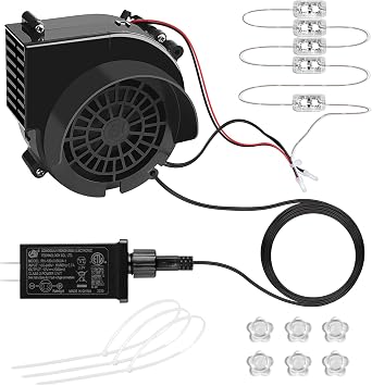 Lorvain Replacement Air Blower for Inflatables Set, Inflatable Air Fan Blower with Adapter and LED Lights for Halloween Christmas Inflatable Outdoor Decorations