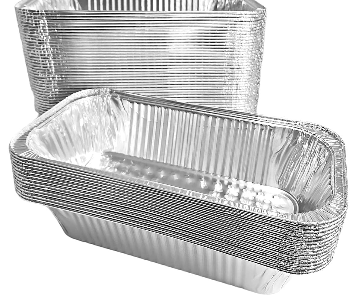 PACTOGO 1/3 Size Steam Table Foil Pans - 12x6 Third Size Aluminum Foil Pans - Disposable Containers (PANS ONLY) Great for Baking, Cooking, Heating,