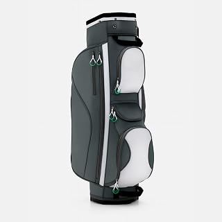 Golf Cart Bag - 14 Way Organizer Divider Top - Heavy Duty Nylon Cart Bag W/ 7 Zipped Pockets Including Cooler Bag, Rain Hood, 2 Carry Handles & Detachable Strap Design — Golf Bags for Men & Women