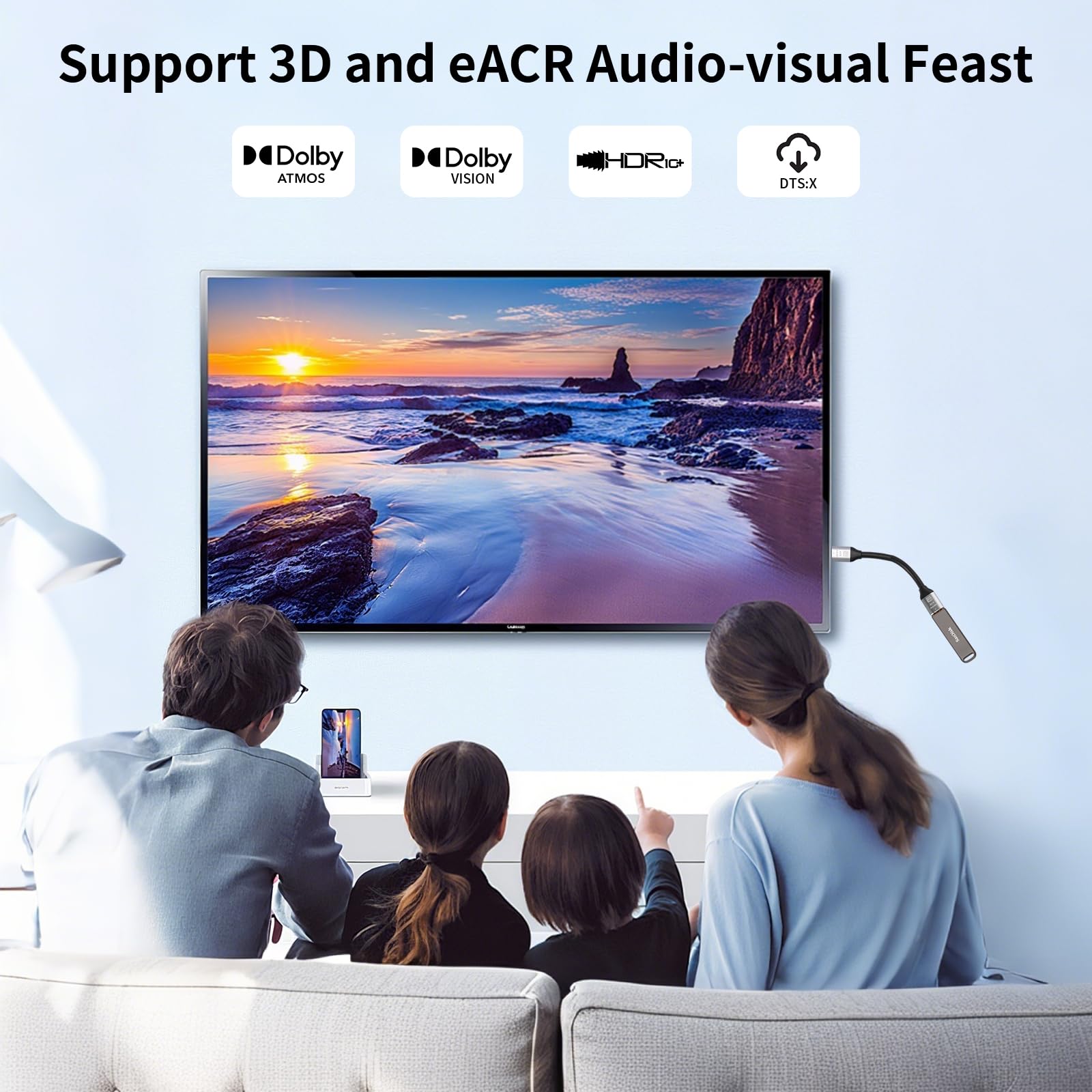 Cavo di prolunga HDMI 8K, confezione da 2, adattatore HDMI maschio a femmina, 3 m, compatibile con Xbox, PS5, PS4, Roku, TV, laptop, PC e altro ancora