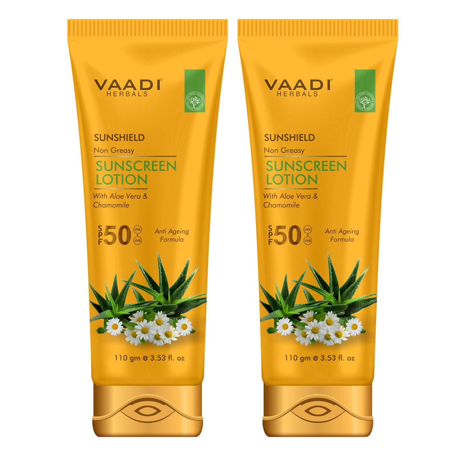 Vaadi Herbals Sunscreen Lotion SPF-50, 110g (Pack of 2)