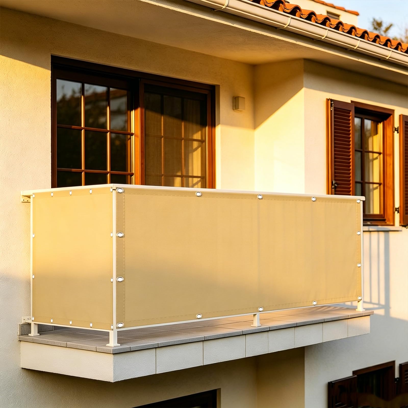 Filet d'ombrage crème 125x510 cm étanche pour protection de jardin