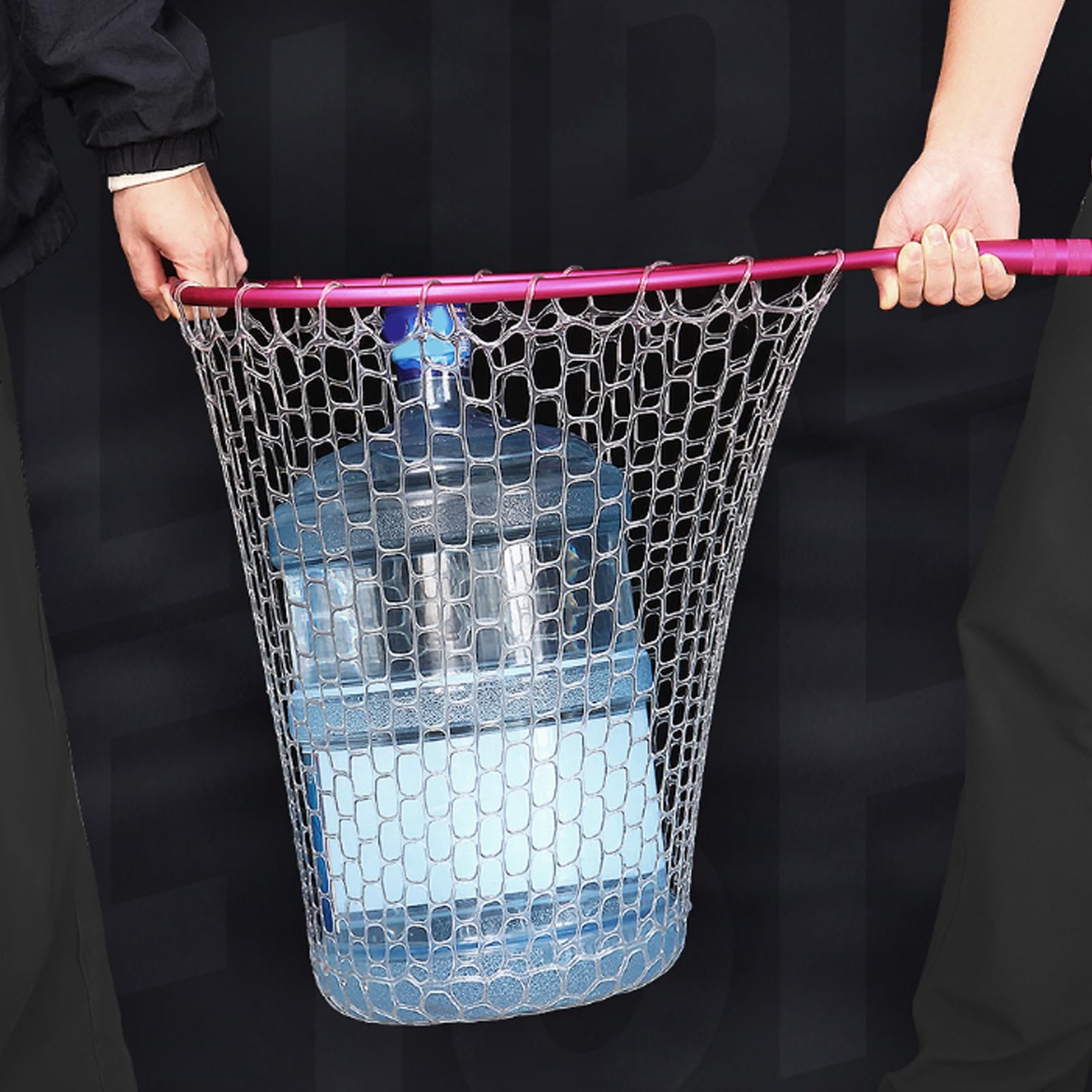 Retino compatto con struttura in metallo, rete in PVC resistente agli odori e impugnatura per pescatori di laghetti, retino da pesca