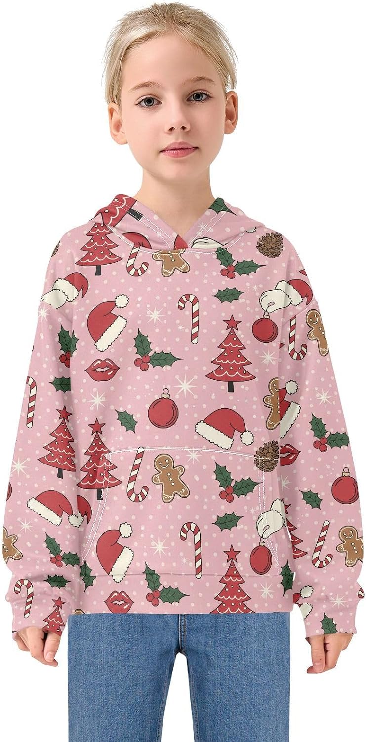 Christmas Toddler Girls Pullover Hoodie Sweatshirt 4-14Y A2308789