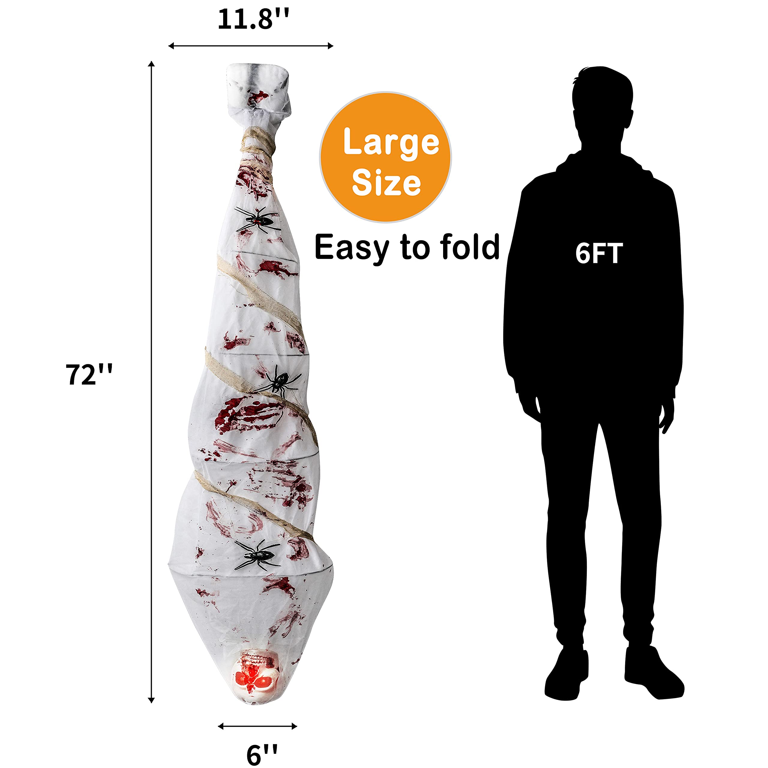 Snapklik.com : Cocoon Corpse Scary Halloween Decorations Hanging Decor ...