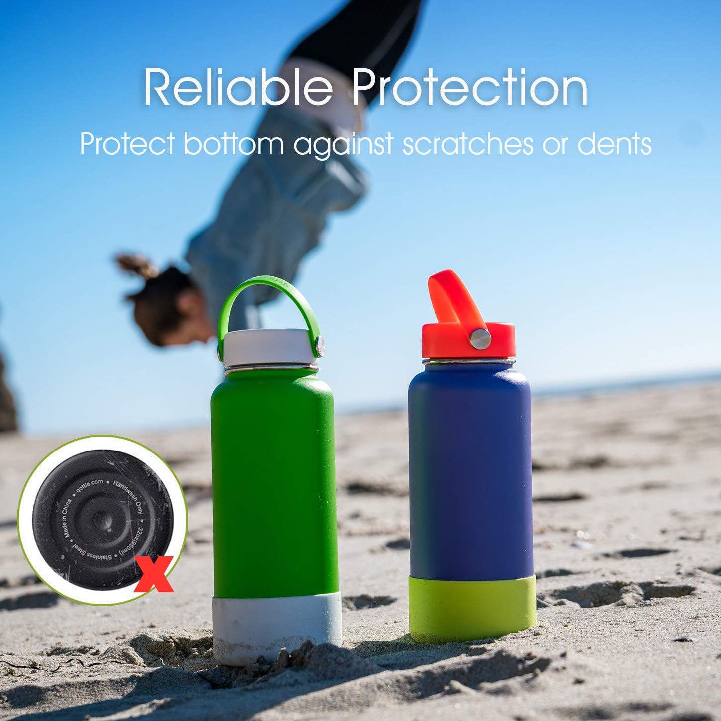 ALIENSX Protective Bottom Boot for 12-40 oz Hydro Sports Water Bottle Flask, Anti-Slip Silicone Sleeve Cover, Travel Pet Bowl for Dog Cat Food Feeding