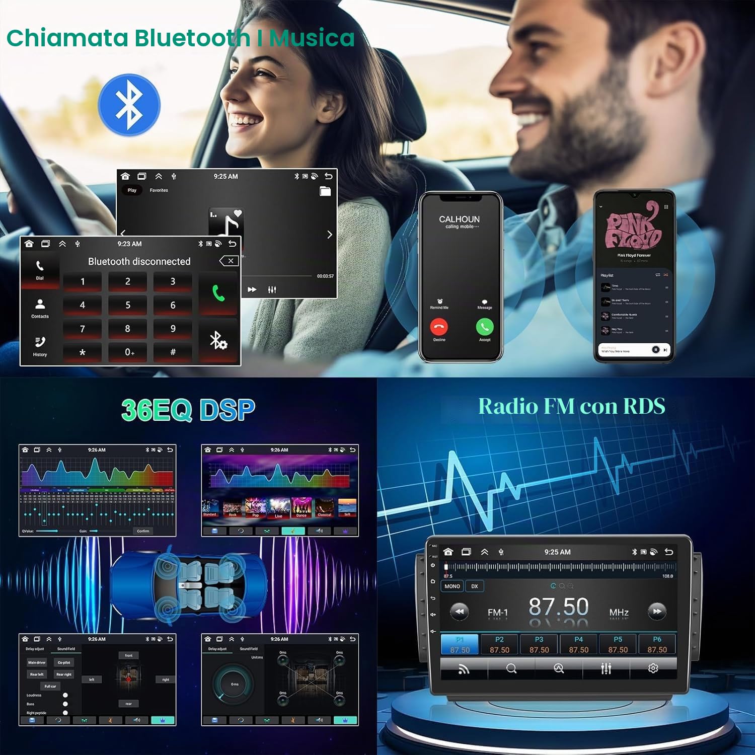 8 Core 4GB+64GB Autoradio per Peugeot 208/2008 2012-2018 Android 10,1 Pollici Touch Schermo GPS Navigazione Wireless Carplay Android Auto, Hodozzy 2 Din Radio Bluetooth DSP WiFi FM RDS, Retromarcia