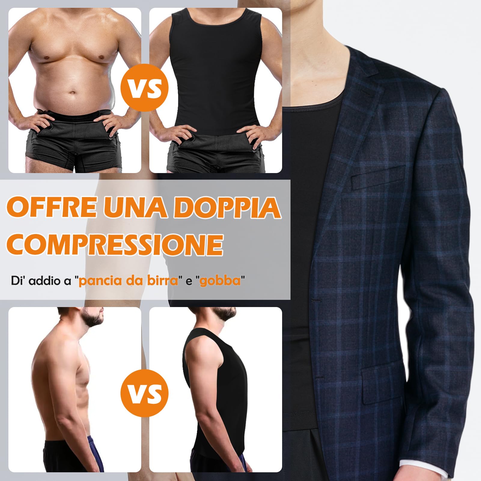 Kiiwah Canottiera Dimagrante da Sauna Uomo, Gilet Sauna Riscaldamento, Camicia Traspirante per Perdita di Peso Fitness