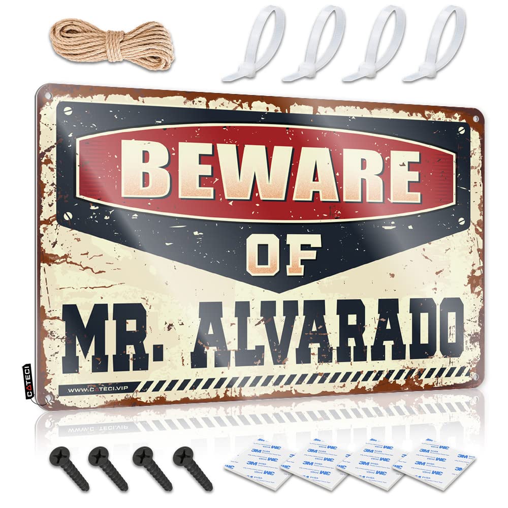 Fzfn Colour Tiki Decorations Plaque Decor | Beware Of Mr. Alvarado Humorous Kitchen Decoration(30X40cm)