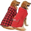 HDE Reversible Dog Raincoat Hooded Slicker Poncho Rain Coat Jacket for Small Medium Large Dogs Buffalo Plaid Red - XL
