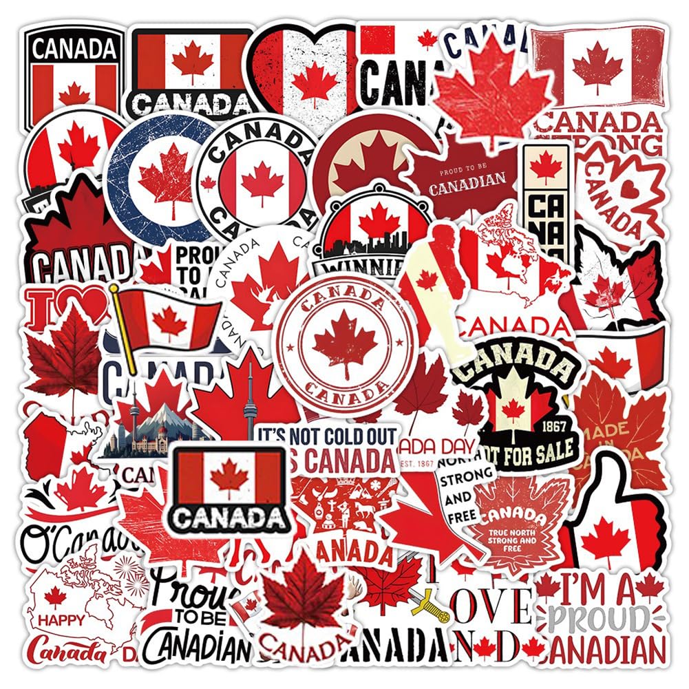Canada Stickers |50Pcs Canadian Theme Waterproof Vinyl Decals