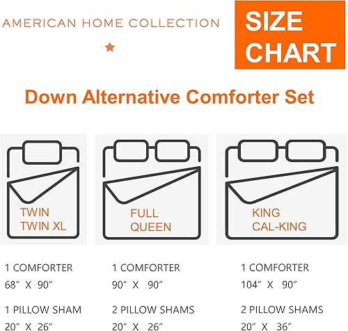 Miniatura 6 de American Home Collection Juego de edredón, microfibra ultrasuave alternativa al plumón, juego de 2 piezas con 1 edredón y 1 funda de almohada,