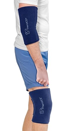 TheraICE Knee Ice Pack Wrap Compression ANY Sleeve for Injuries, Reusable Gel Cold Packs Brace Adjustable Cold Wrap Recovery for Elbow, Calf, Ankle, Meniscus Tear, ACL, MCL Pain Relief, Women & Men
