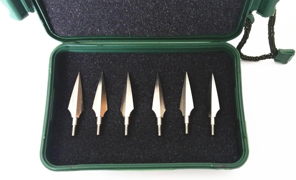 Hunting Broadheads 150 Grain 2 Blade Screw-in Arrowheads with Case for Archery Bow Arrows and Crossbow Bolts