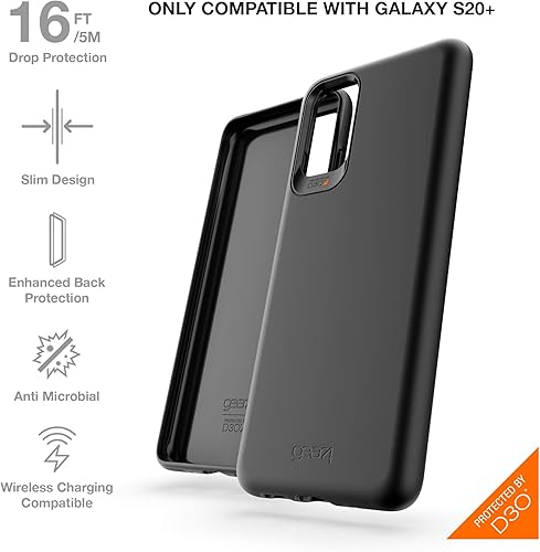 Miniatura 2 de Gear4 ZAGG Holborn - Funda diseñada para Samsung Galaxy S20+, protección avanzada contra impactos por D3O, color negro