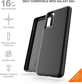 Gear4 ZAGG Holborn Designed for Samsung Galaxy S20+ Case, Advanced Impact Protection by D3O - Black