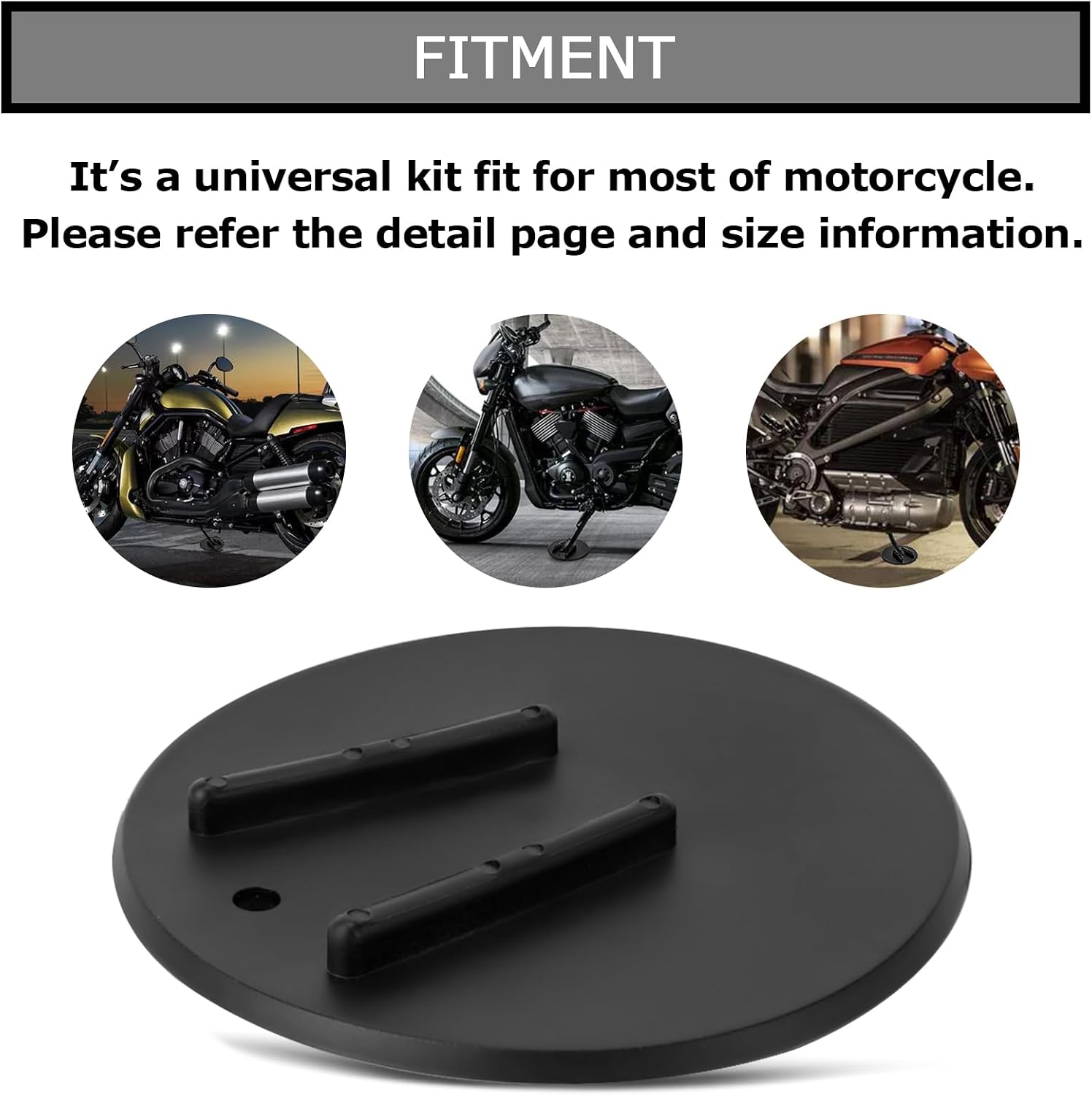 PSLER Motorcycle Kickstand Pad Kick Stand Coaster Puck Parking Stand Support Plate Helps Park Your Bike on Hot Pavement Grass Soft Ground