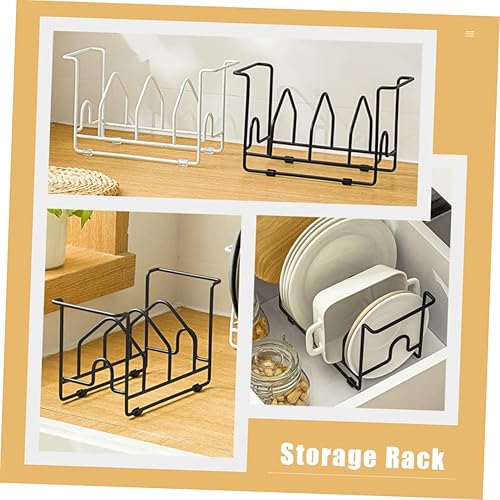 Miniatura 6 de NOLITOY Organizador de tapa de olla, escurridor de platos, escurridor de platos de metal, soporte de almacenamiento de cocina, soporte para
