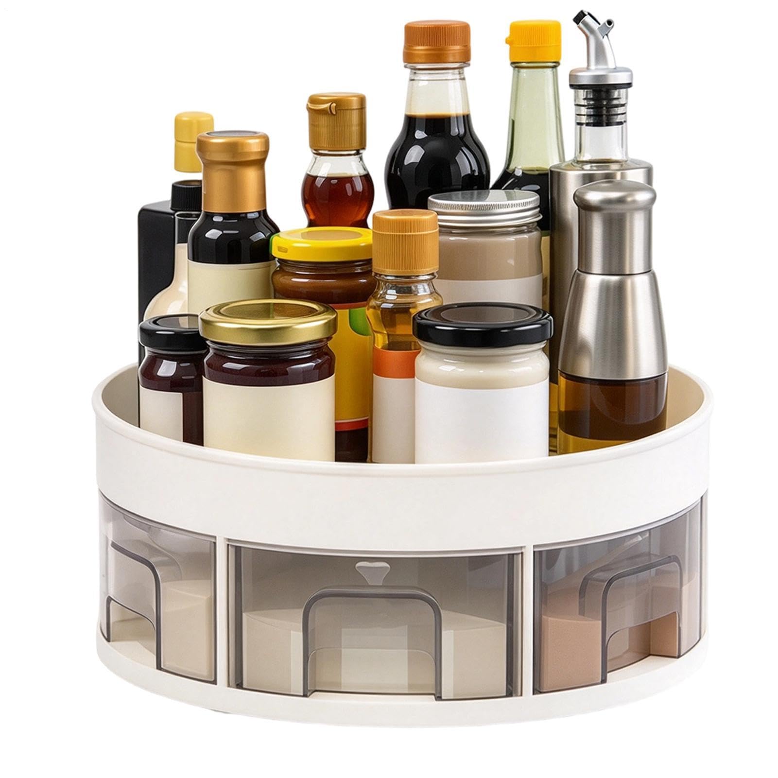 Plateau tournant de cuisine, plateau rotatif à condiments, plateau de