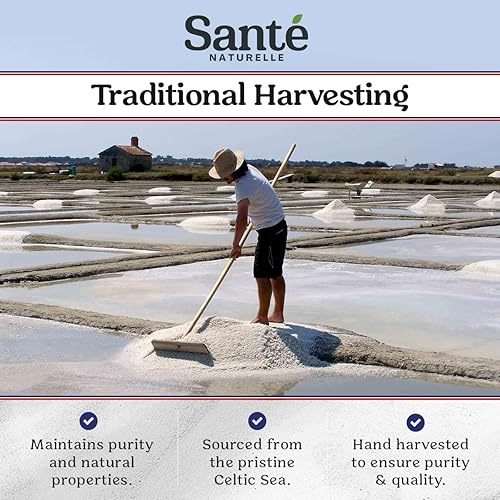Miniatura 5 de Sante Naturelle Celtic Salt Organic Grey - Coctelera gruesa de 8 onzas, sal mineral, sal marina francesa sin refinar orgánica, rica en más de 82