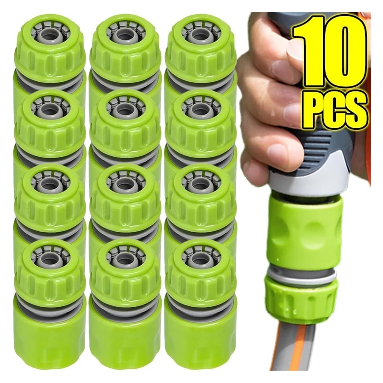 10/1PCS Adattatore for tubo da giardino, prolunga rapida, raccordo for rubinetto, tubo di irrigazione, raccordi for irrigazione(Green,10pcs)
