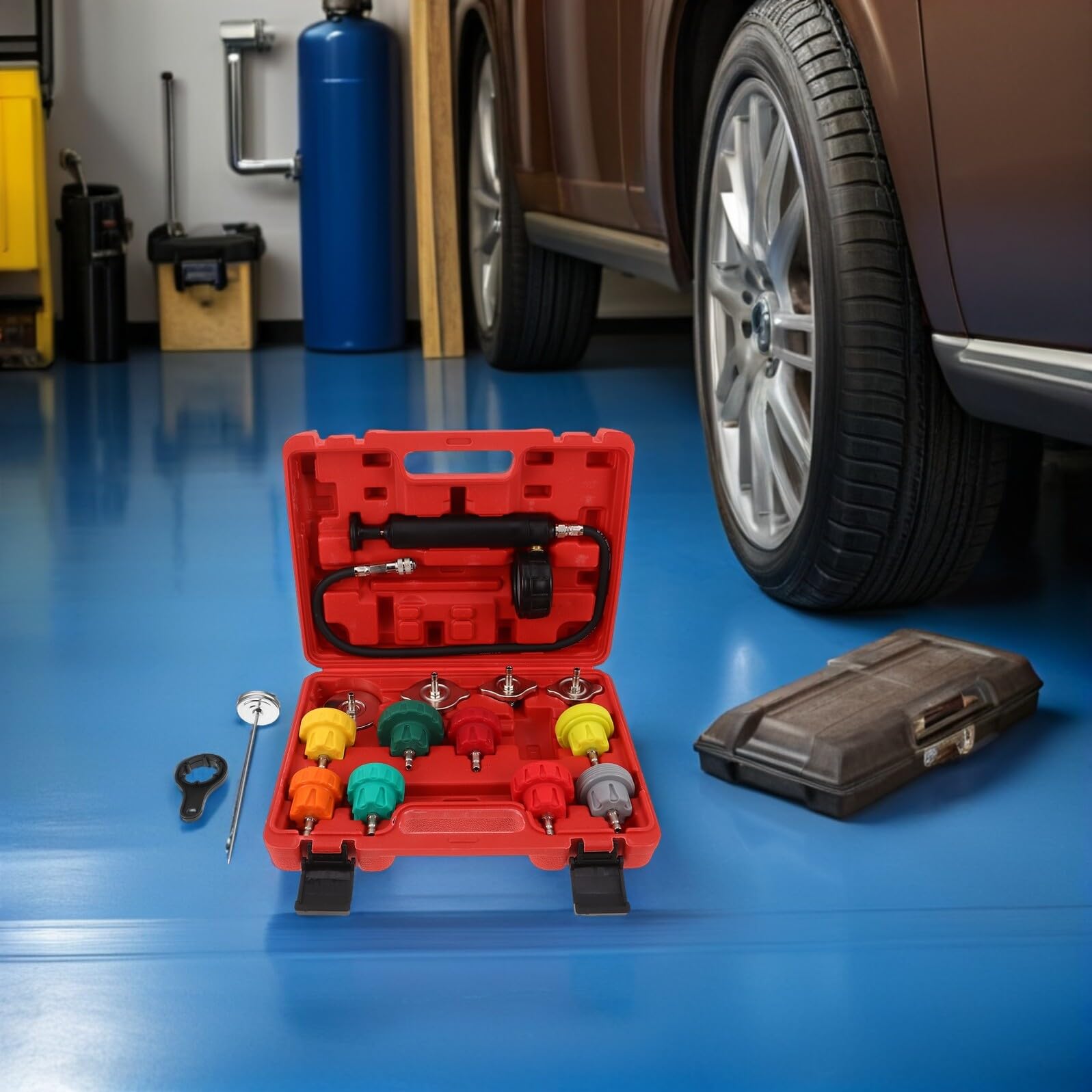 Alipis Tester Pressione Radiatore in Metallo e Plastica per Sistema di Raffreddamento Auto, Affidabilità Lungo Termine per Professionisti e Appassionati Fai-da-Te