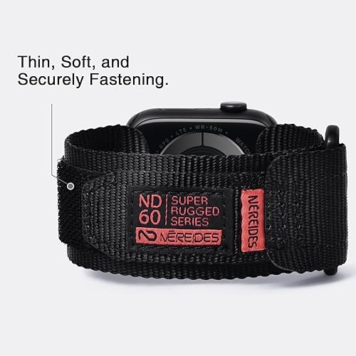Vista 25 de Nereides Correa deportiva de nailon resistente con diseño de bucle tejido compatible con correa de Apple Watch, para iWatch de 1.65, 1.73, 1.77