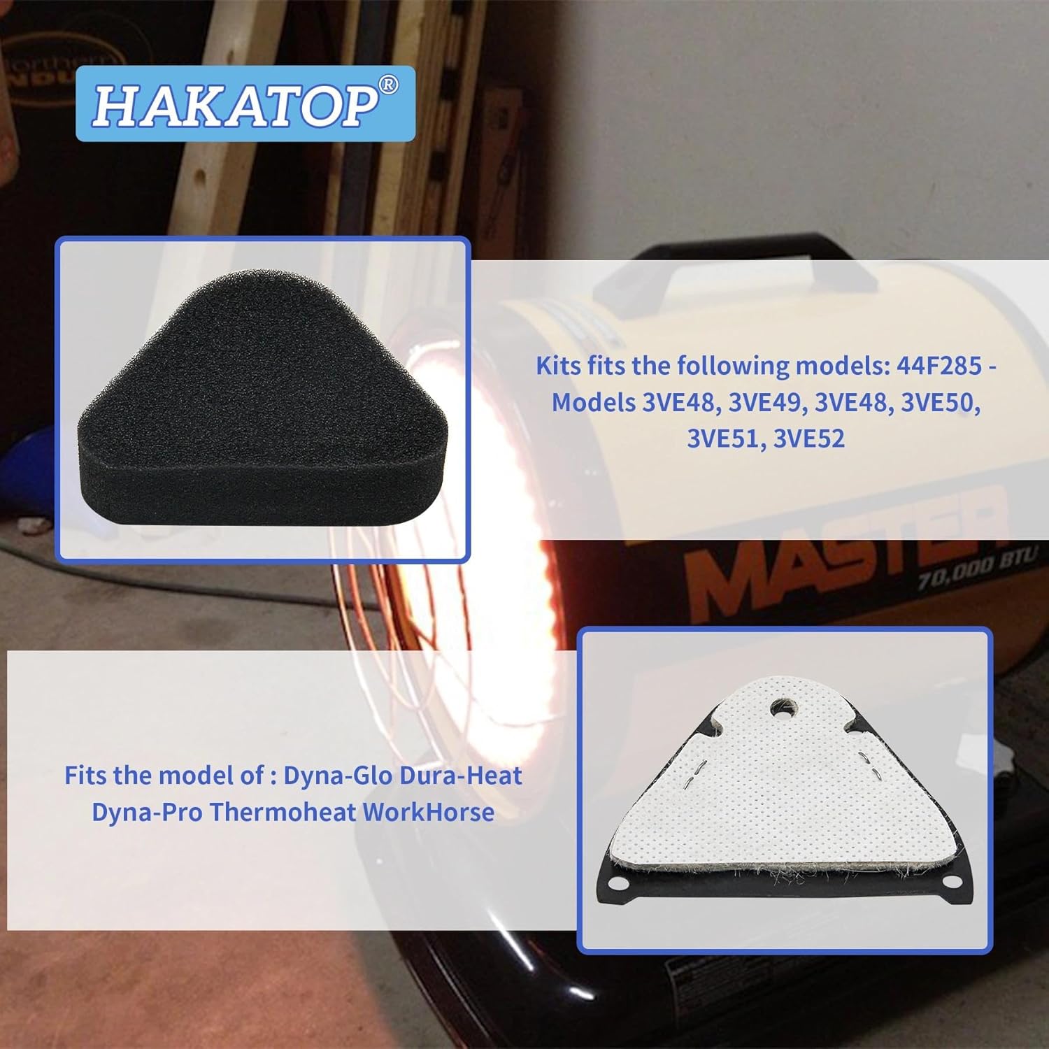 HAKATOP SP-KFA1005 70-054-0200 Kerosene Heater Air Filter Kit for Dyna-Glo Dura-Heat Dyna-Pro Thermoheat WorkHorse KFA1005 700540200 572227