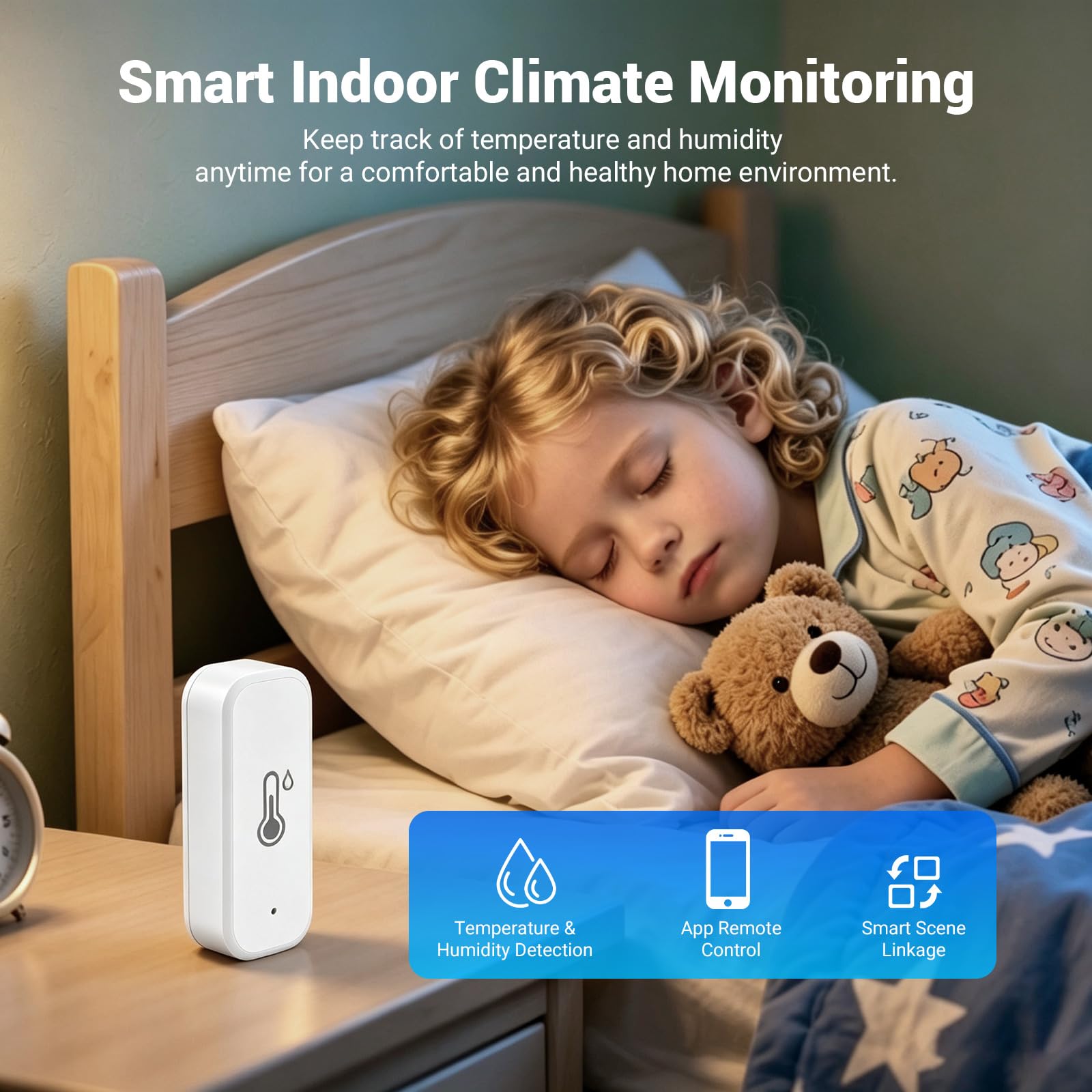 4 termómetros higrómetros wifi, medidor de humedad WiFi con aplicación Tuya/Smart Life, mini termómetro interior para habitación de invernadero, sensor inteligente higrómetro con registro de datos