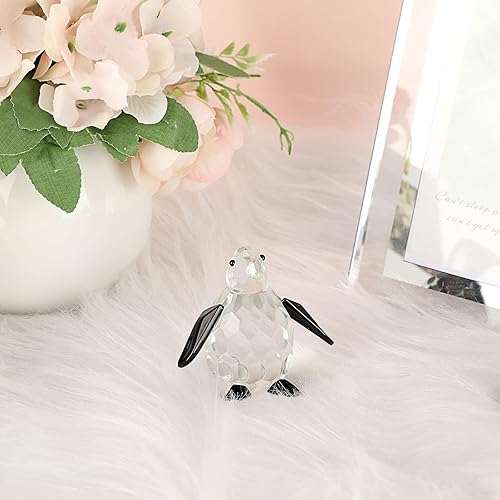 Miniatura 7 de OwnMy Figuras de pingüino de cristal, adornos de cristal transparente, escultura de pingüino coleccionable, pisapapeles de pingüino de cristal,