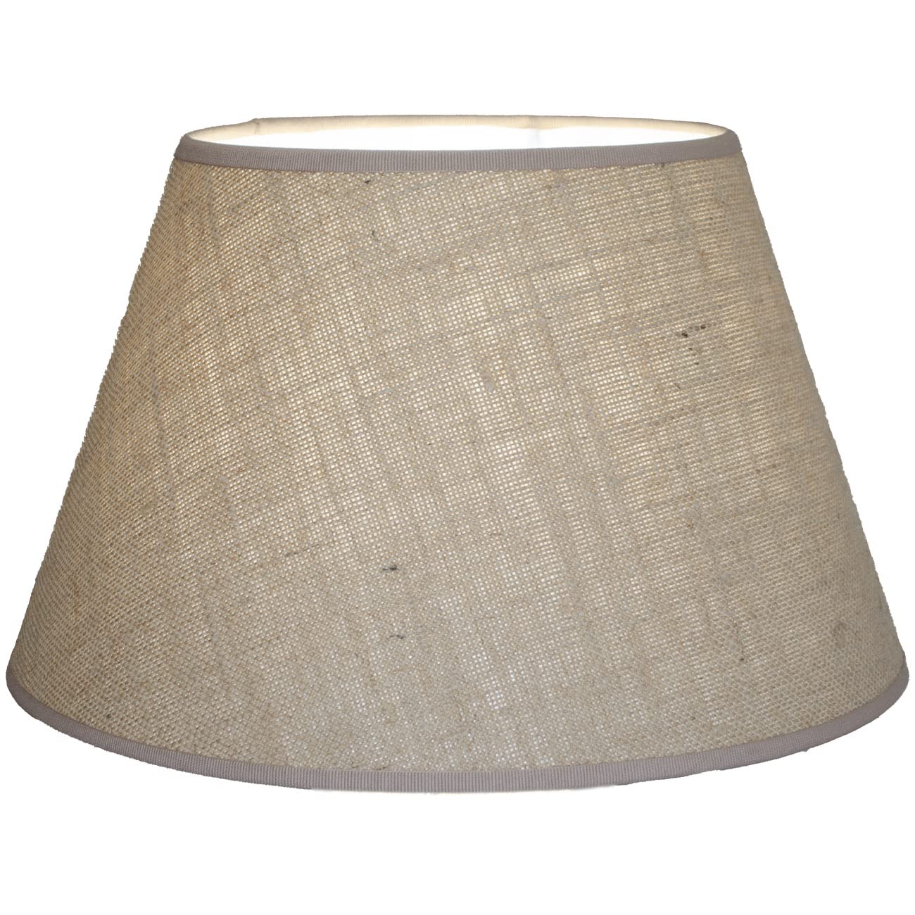 LUCECLASS | cappello paralume paraluce per lampada tondo nuovo in tessuto JUTA marrone chiaro stoffa fatto a mano Made in Italy cucito a mano (DIAM.45 ATTACCO E27)