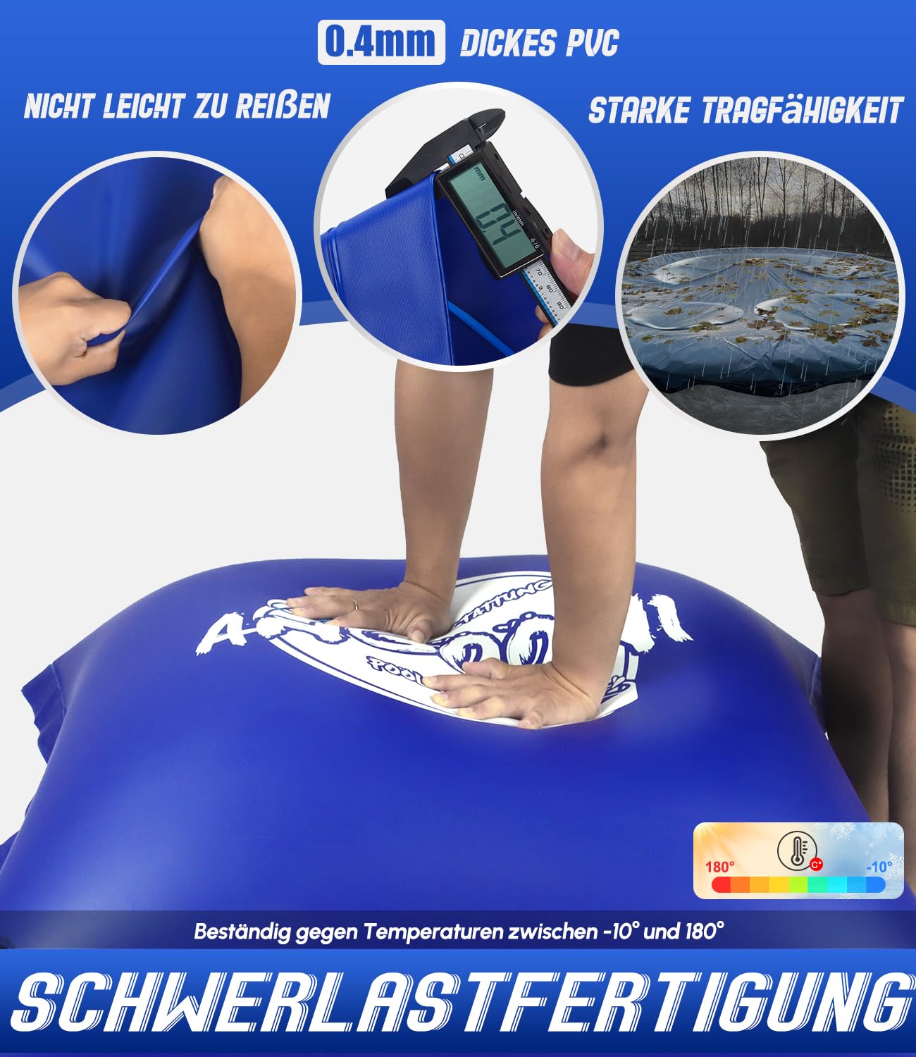 Coussin De Piscine Rond AMSNINK - Protection Hivernale Optimale Contre Le Gel Et La Neige - 120x120 Cm